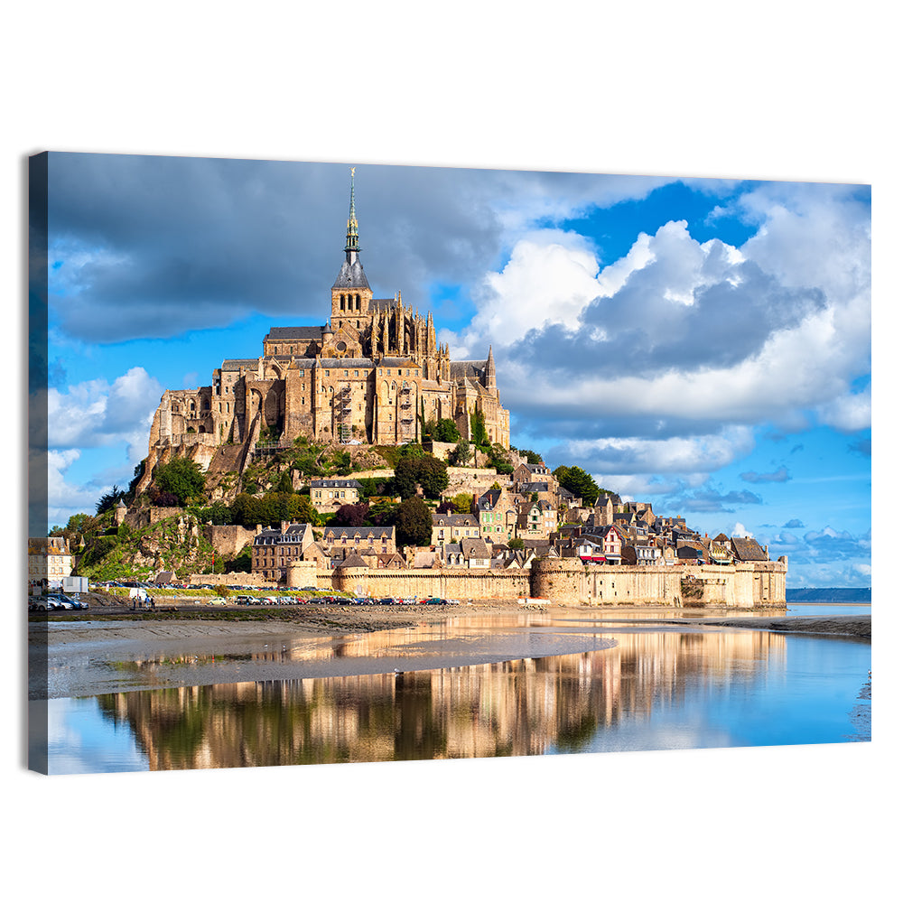 Mont Saint-michel Reflection Wall Art, canvas print, landscape