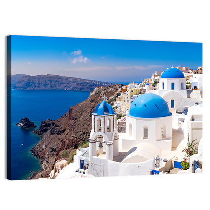 Blue Dome Churches of Oia, Santorini Wall Art