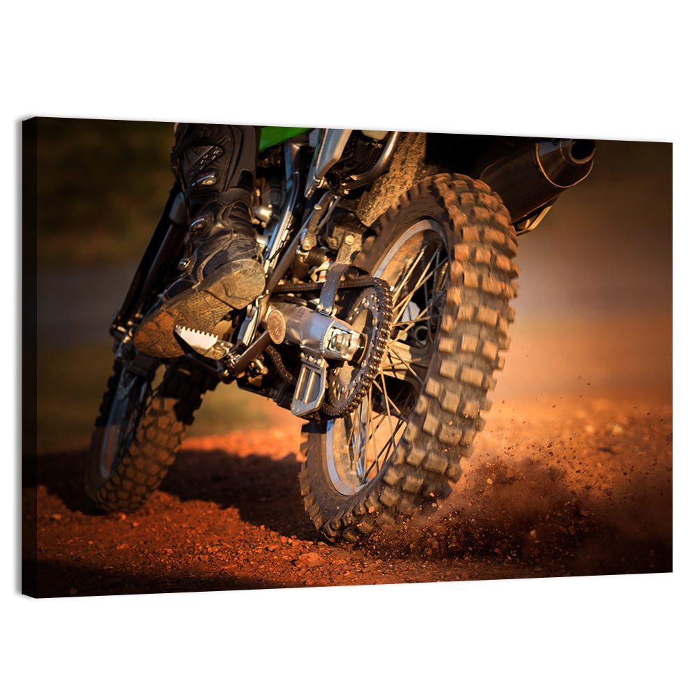 Enduro Dirt Bike Action Close-up Wall Art