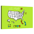 Hand Drawn US Map Wall Art