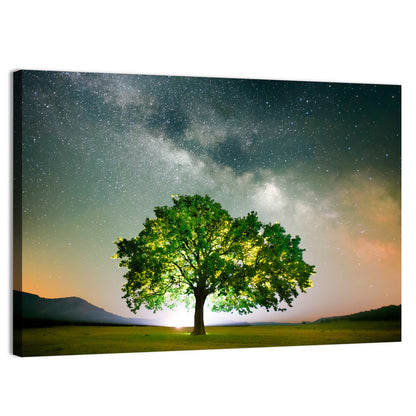 Lone Tree Under Milky Way Wall Art