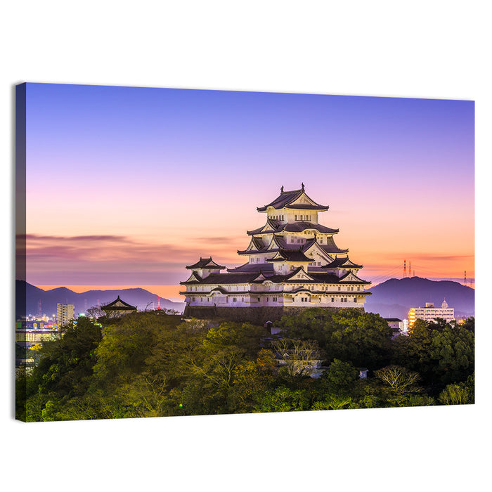 Himeji Castle at Dusk Wall Art as a canvas print
