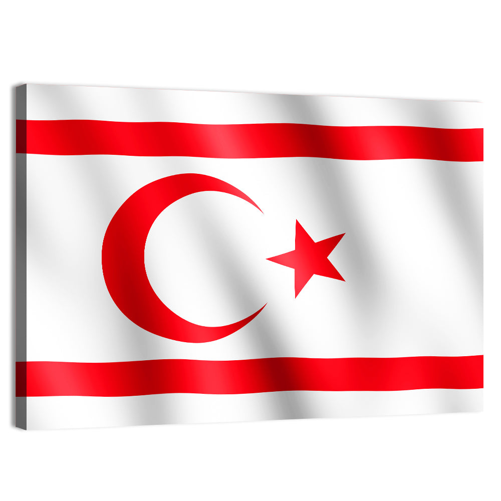 Northern Cyprus Flag Wall Art, canvas print, landscape