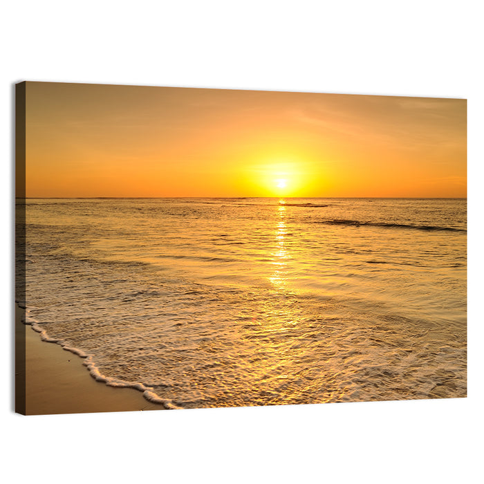 Thailand Golden Beach Sunset Wall Art as a canvas print