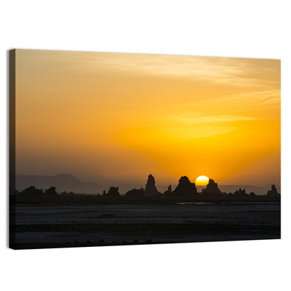 Sunset Over Lac Abbe Wall Art