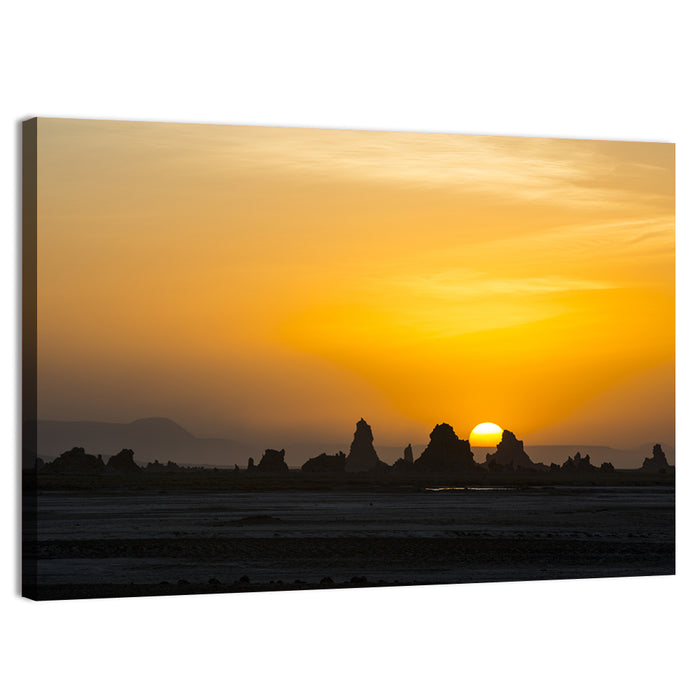 Sunset Over Lac Abbe Wall Art as a canvas print