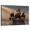 Pirate Ship at Sunset Wall Art