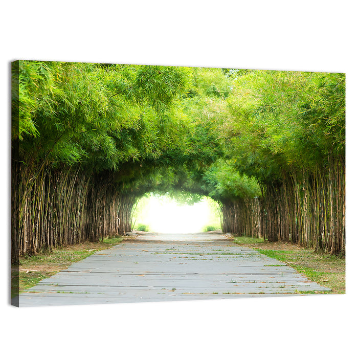 Kyoto Bamboo Canopy Walkway Wall Art as a canvas print