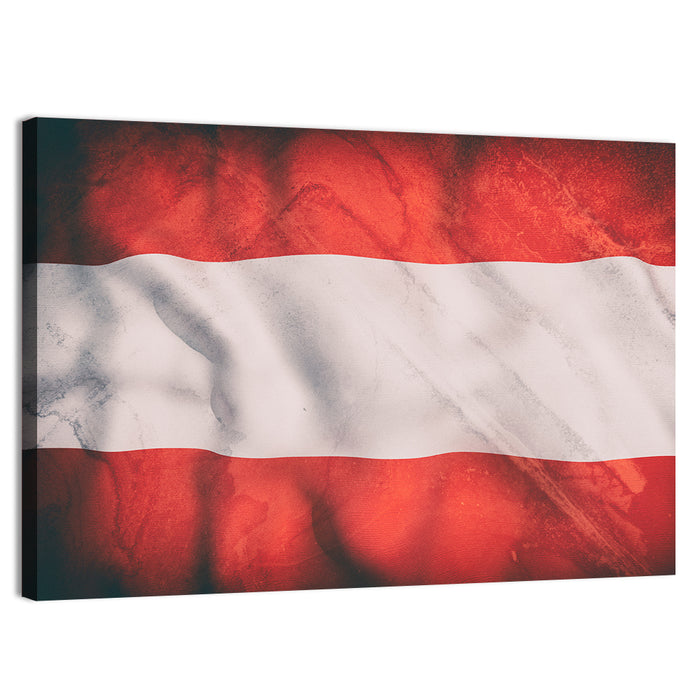 Waving Austrian Flag Wall Art as a canvas print