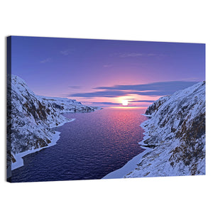 Mountain River Sunset Wall Art