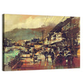 Old Riverside Village at Dusk Wall Art