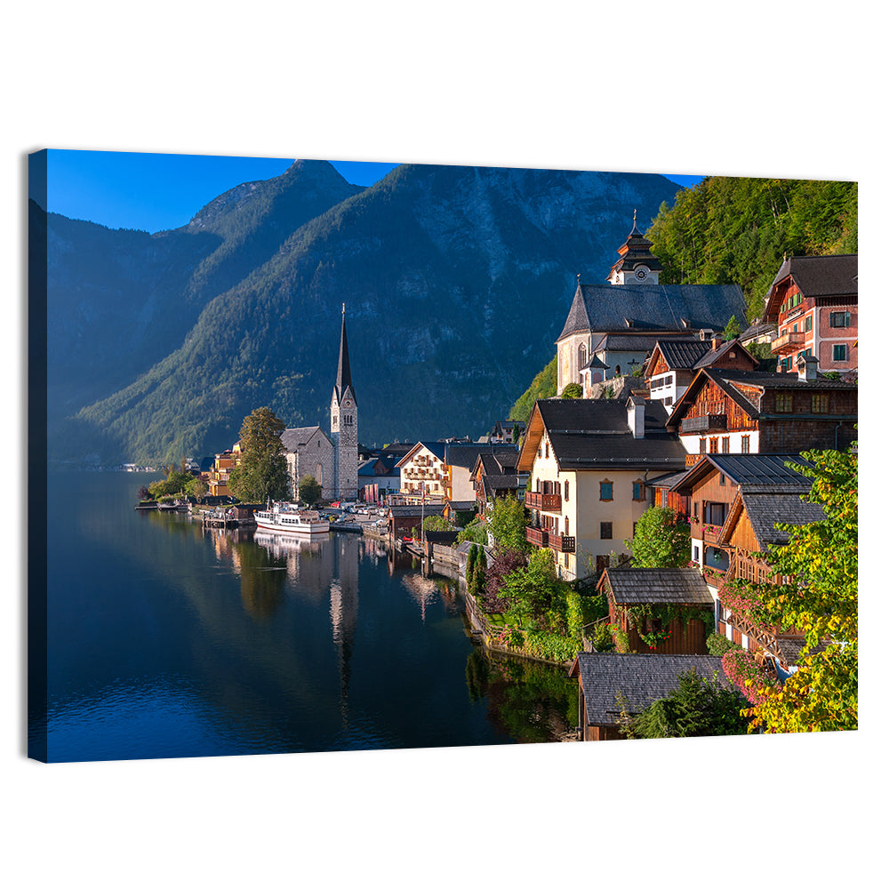 Hallstatt Lakeside Reflections Wall Art