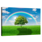 Oak Tree on Green Meadow Wall Art
