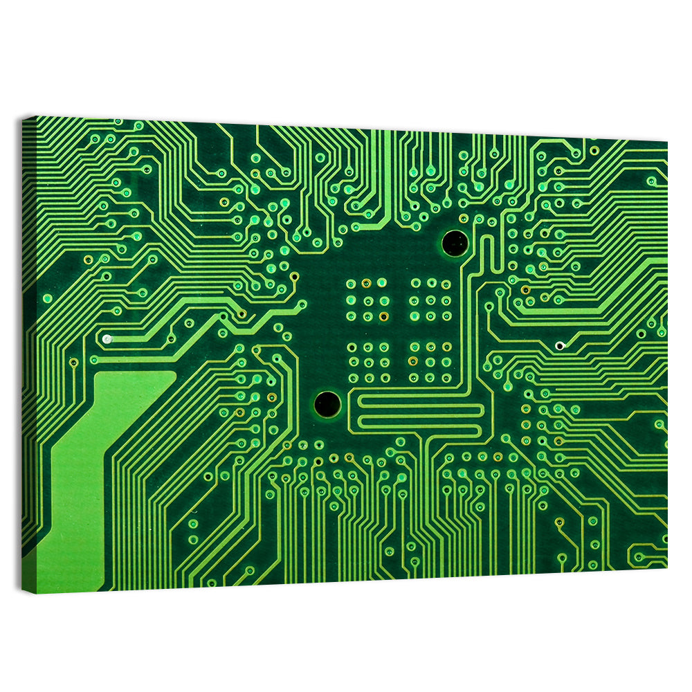 Microchip Connection Grid Wall Art, canvas print, landscape