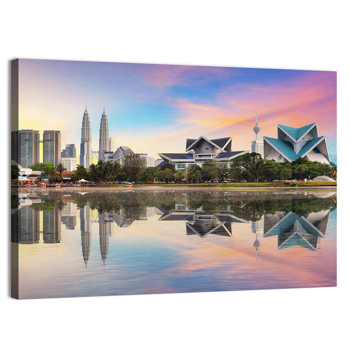 Kuala Lumpur Skyline at Titiwangsa Park Wall Art as a canvas print