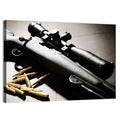 Bolt-action Sniper Rifle with Brass Cartridges Wall Art