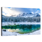 Snowy Mountain Lake Reflection Wall Art