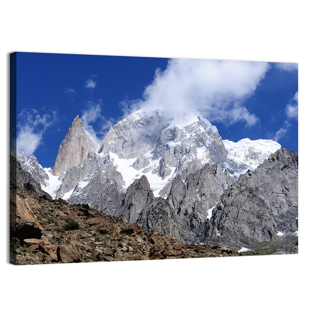 Snow-capped Hunza Peak Wall Art, canvas print, landscape