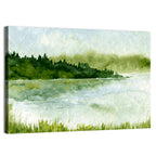 Misty Spruce Lake Landscape Wall Art