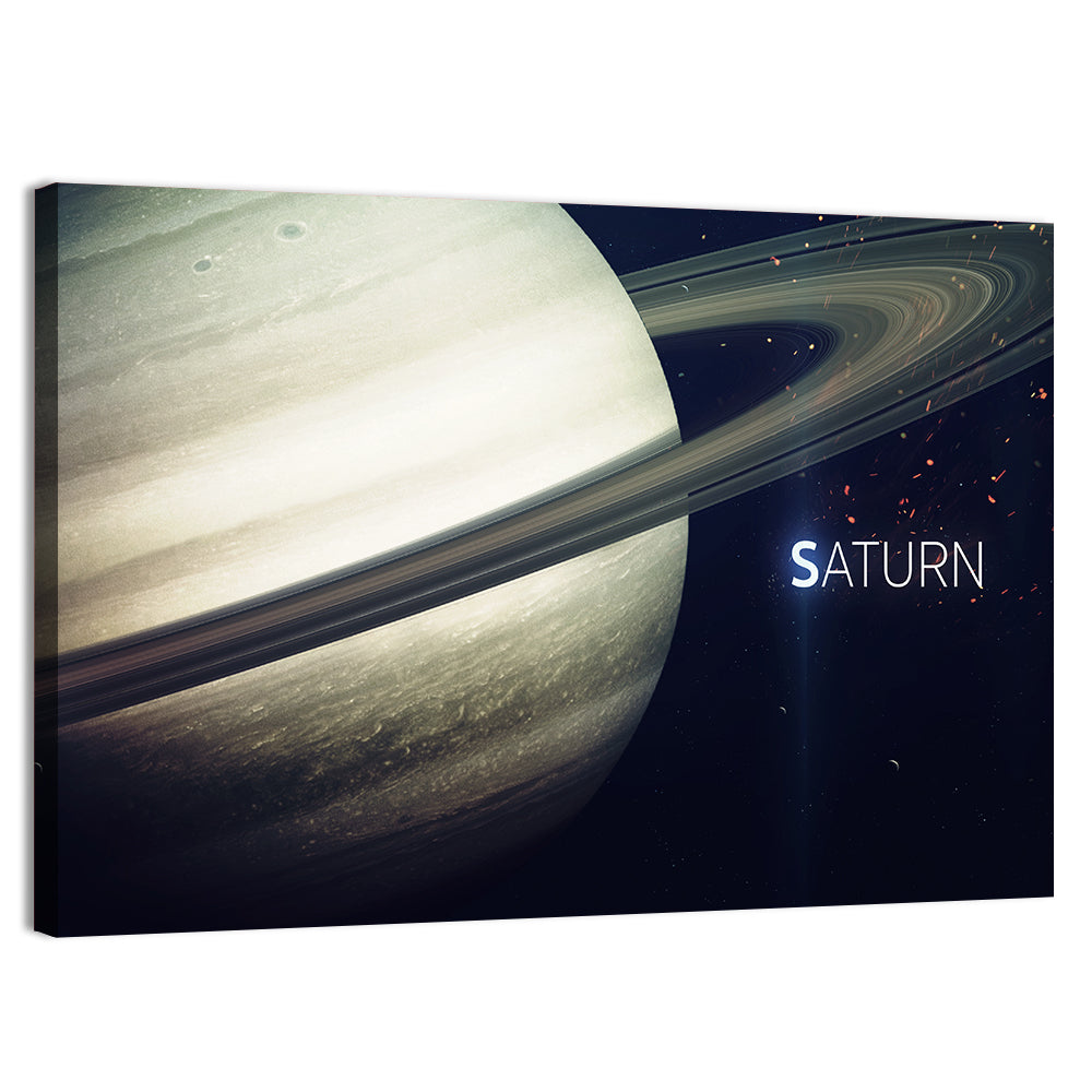 Saturn Close-up with Rings Wall Art