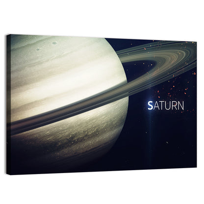 Saturn Close-up with Rings Wall Art