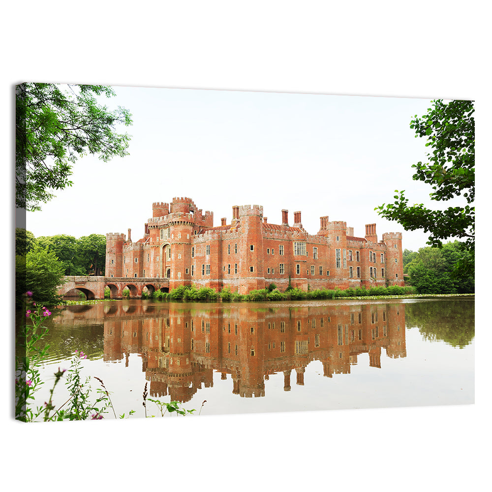 Leeds Castle Reflection Wall Art, canvas print, landscape