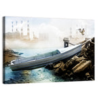 Aluminum Boat on Dry Lake Bed Wall Art