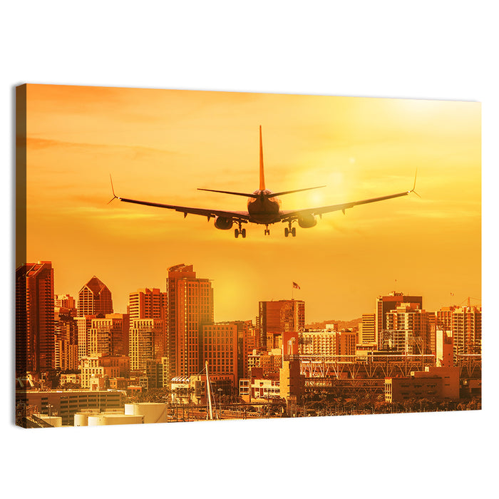 San Diego Sunset Skyline Wall Art as a canvas print