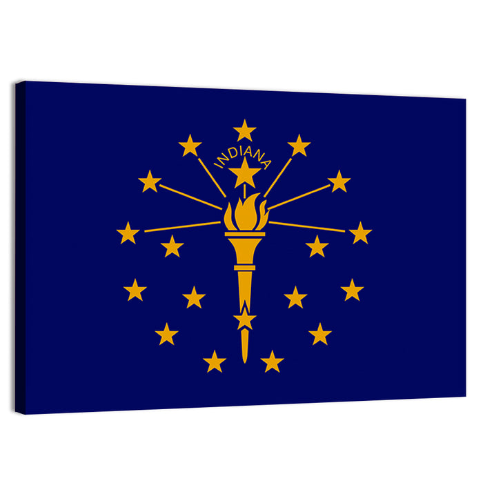 Indiana State Flag Graphic Wall Art as a canvas print