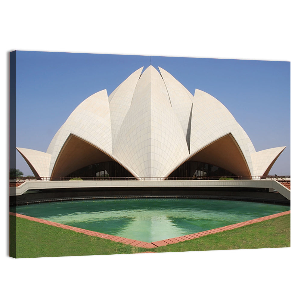 Lotus Temple New Delhi Wall Art, canvas print, landscape
