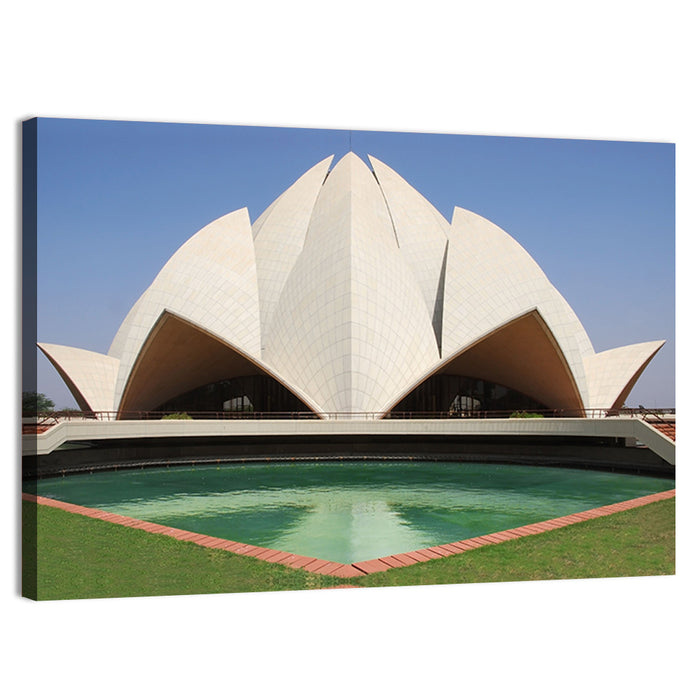 Lotus Temple New Delhi Wall Art as a canvas print