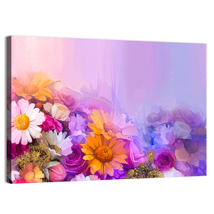 Spring Blooms with Gradient Wash Wall Art as a canvas print