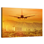 Las Vegas Sunset Plane Landing Wall Art