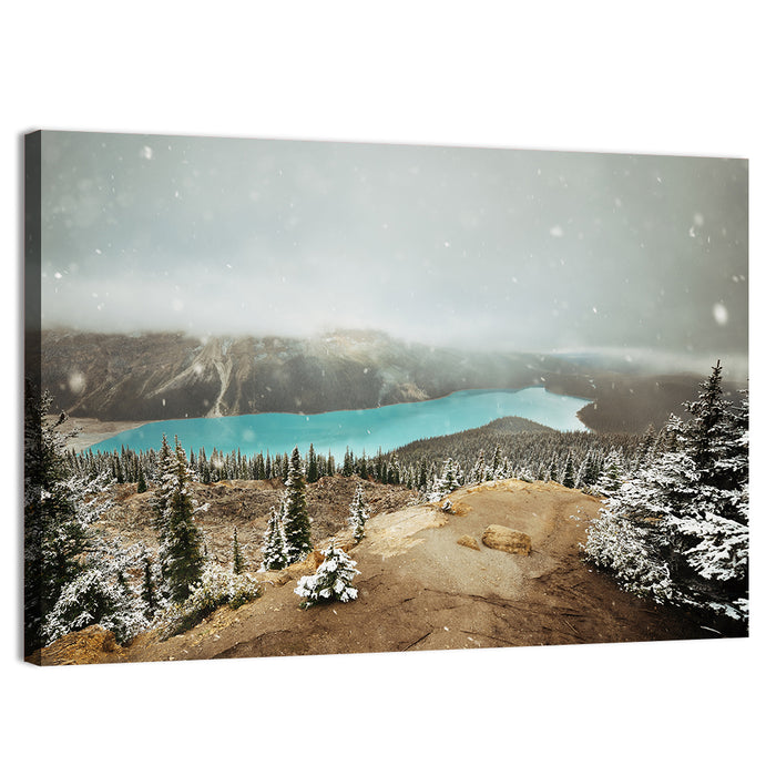 Peyto Lake in Winter Wall Art as a canvas print