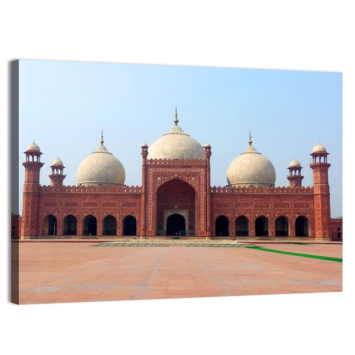 Badshahi Mosque Front View Wall Art as a canvas print