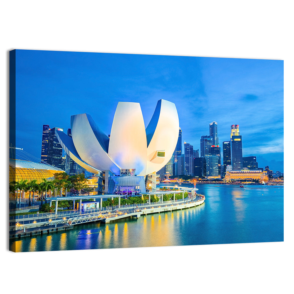 Marina Bay with Artscience Museum Wall Art, canvas print, landscape