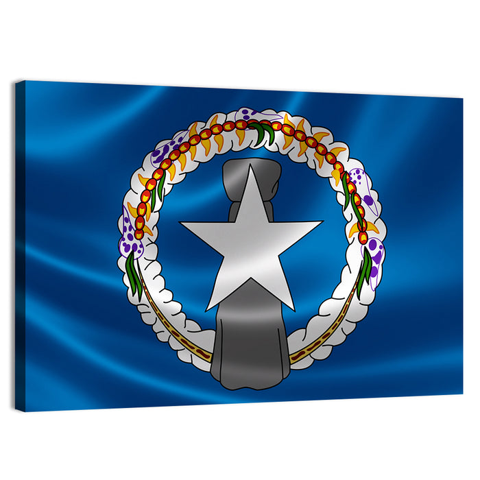 Northern Mariana Islands Flag Wall Art as a canvas print