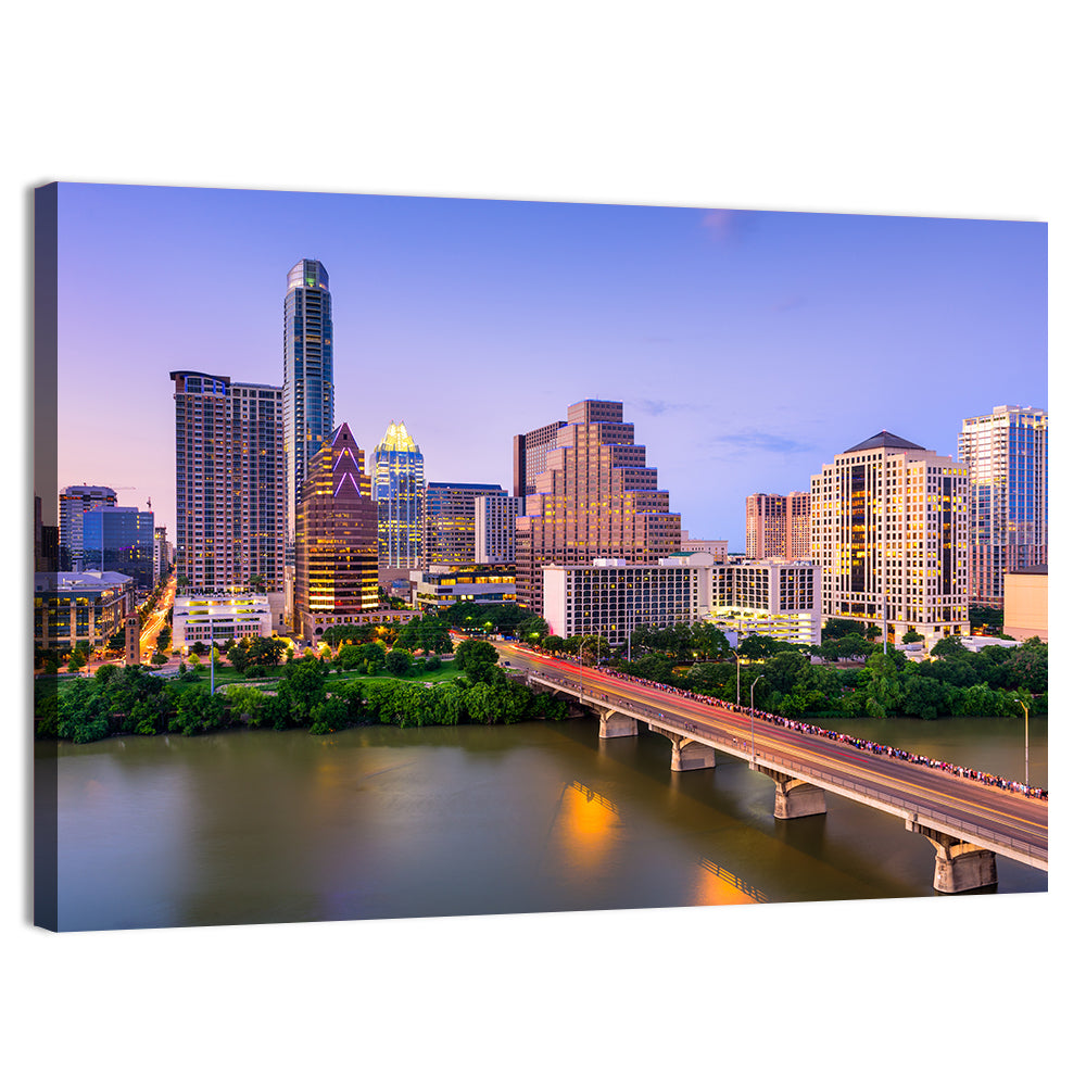 Austin Skyline Over Lady Bird Lake Wall Art