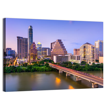 Austin Skyline Over Lady Bird Lake Wall Art