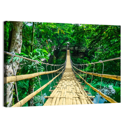 Bamboo Pedestrian Hanging Bridge Wall Art