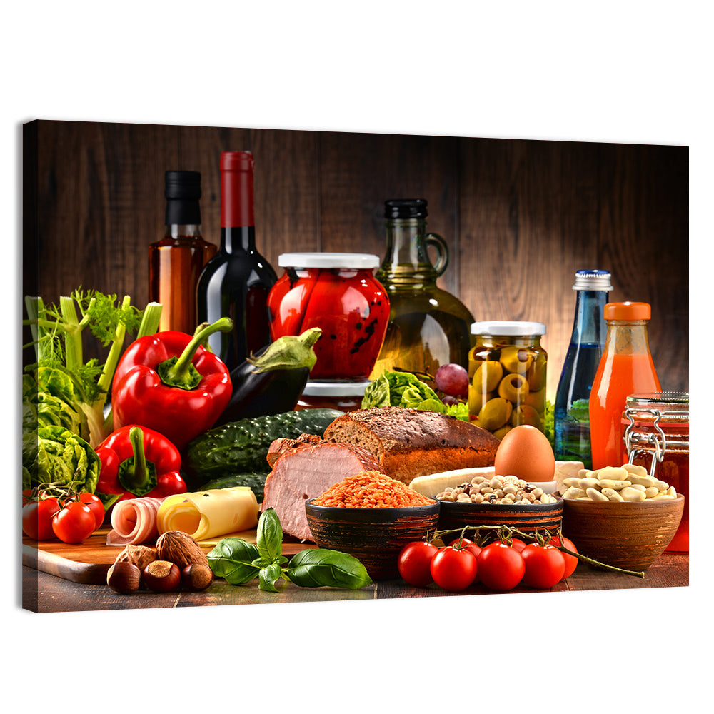 Rustic Organic Market Still Life Wall Art, canvas print, landscape