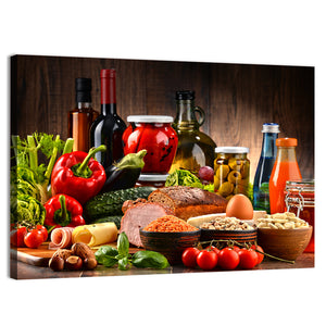 Organic Food Products Composition Wall Art