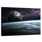 Rising Moon Above Earth Horizon Wall Art