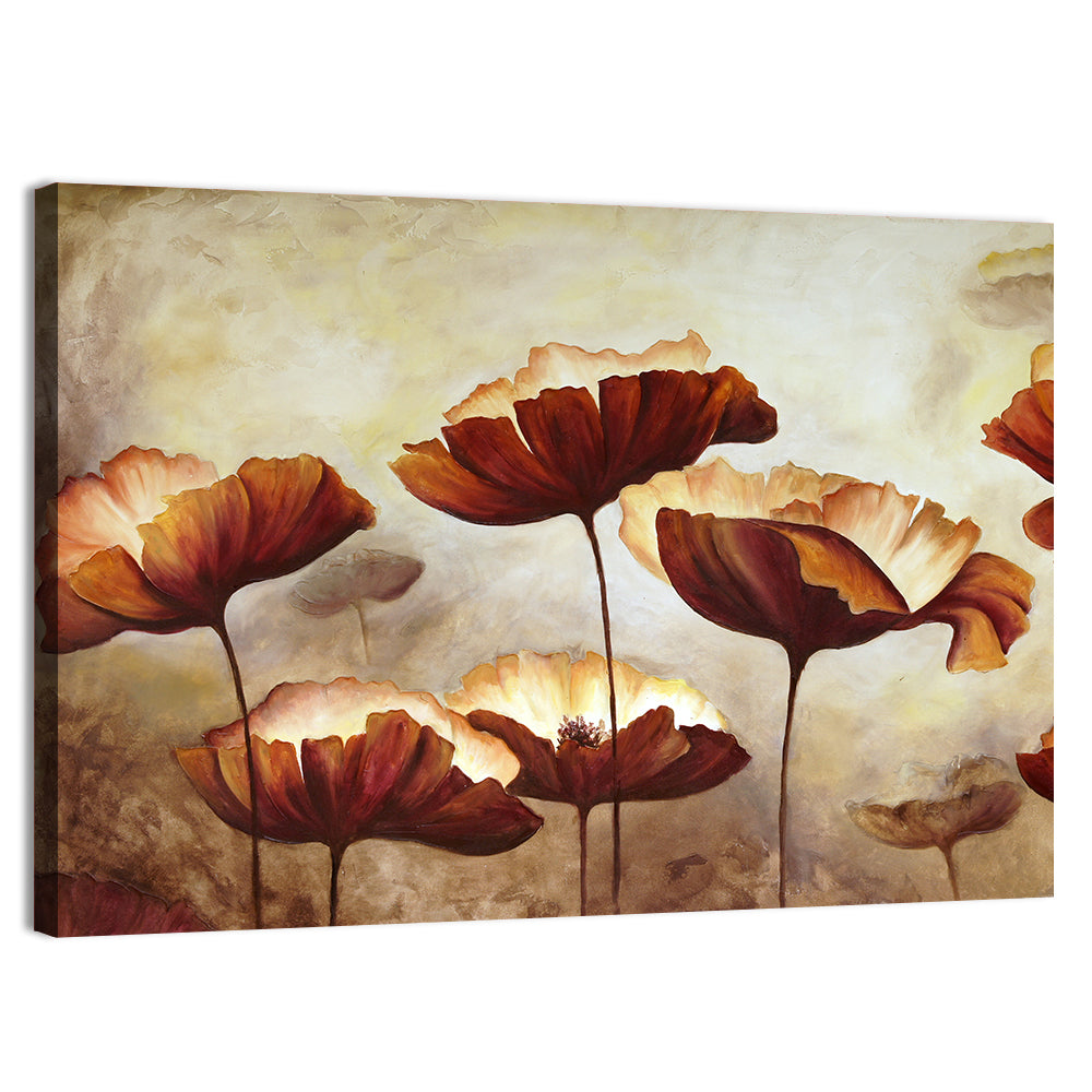 Layered Poppies Painting Wall Art