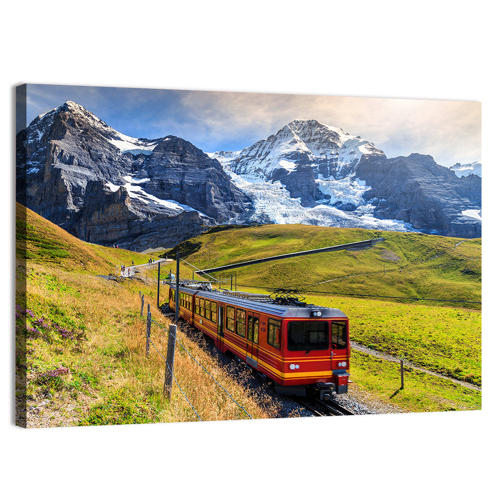 Grindelwald Red Mountain Train Wall Art