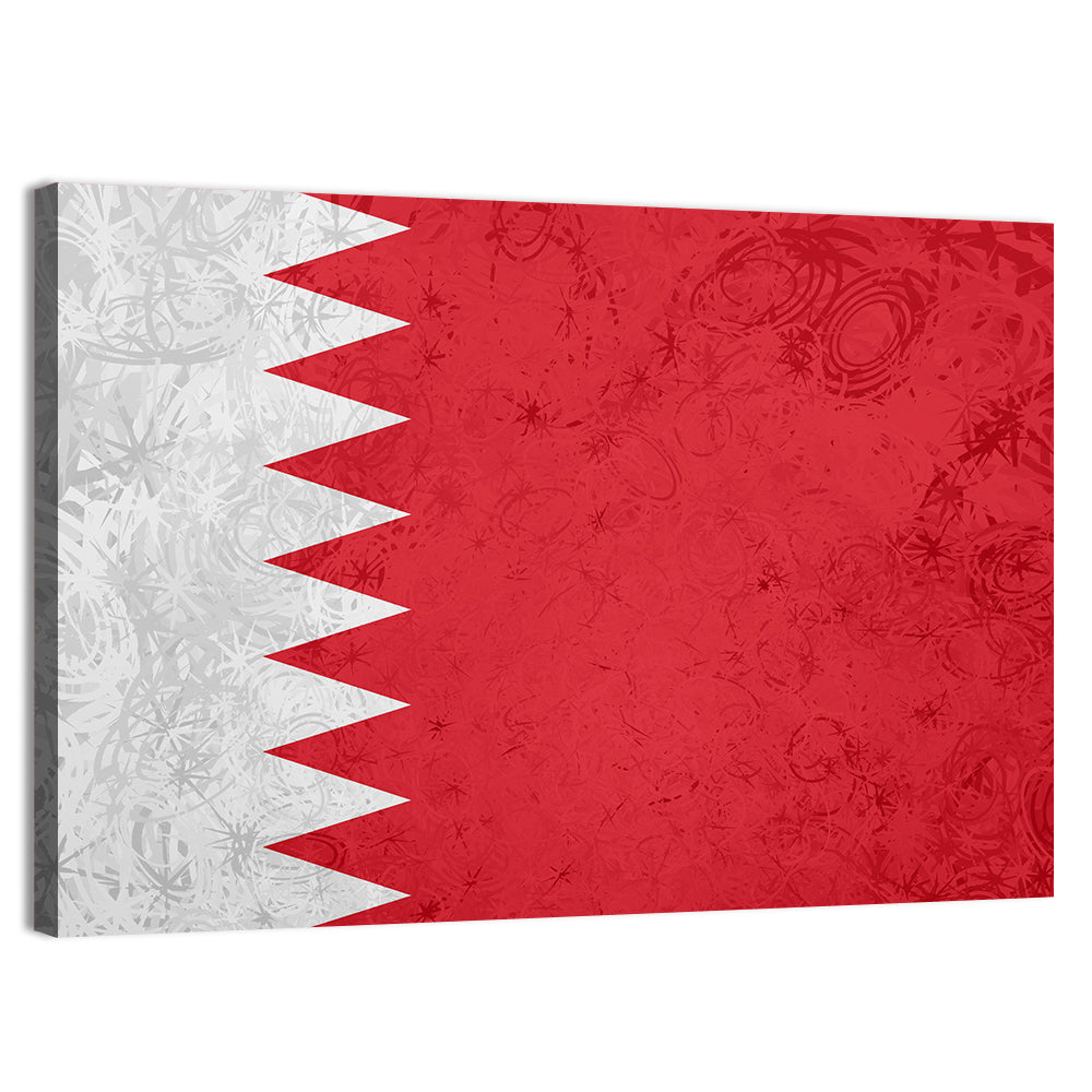 Bahrain Flag with Serrated Edge Wall Art
