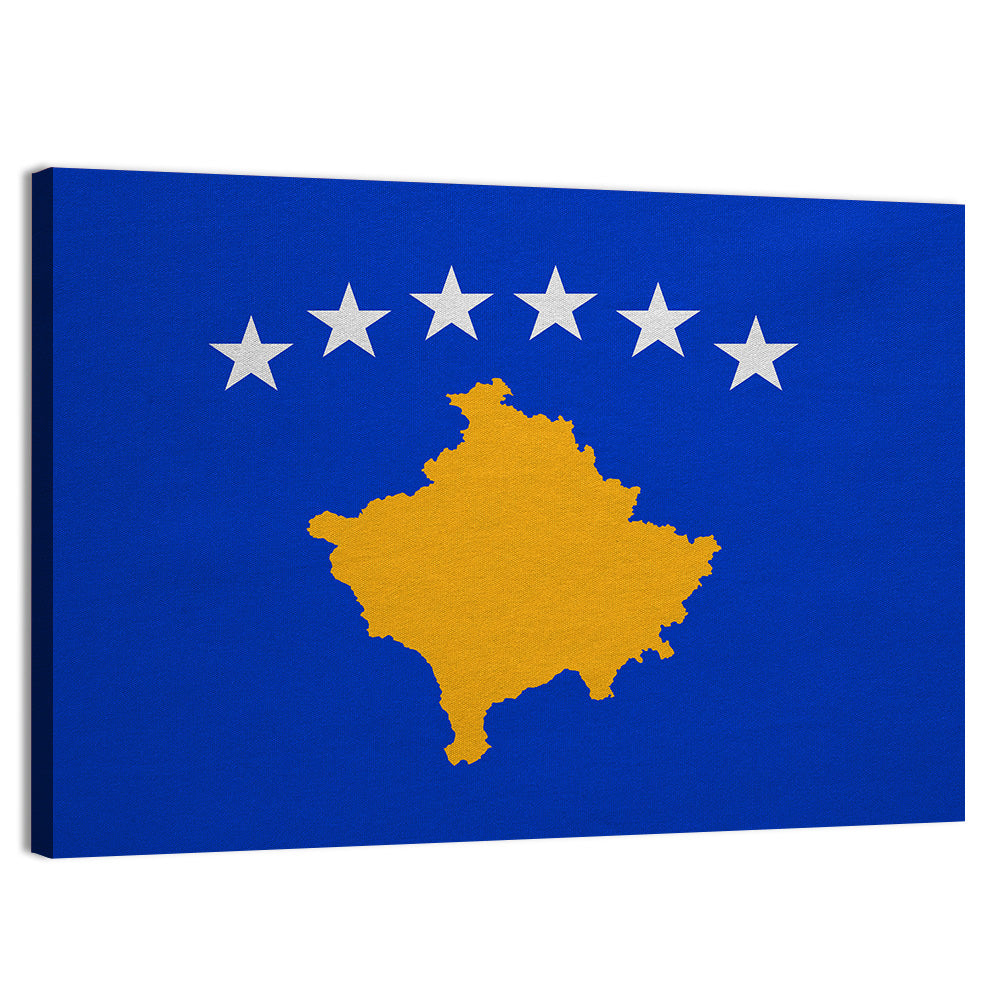Kosovo National Flag Wall Art, canvas print, landscape