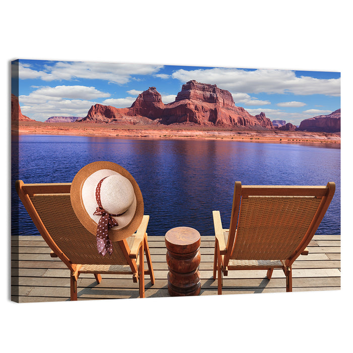 Lake Powell Dock View Wall Art as a canvas print