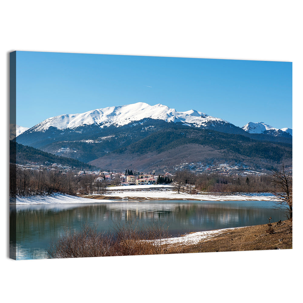Lake Plastira Winter Landscape Wall Art