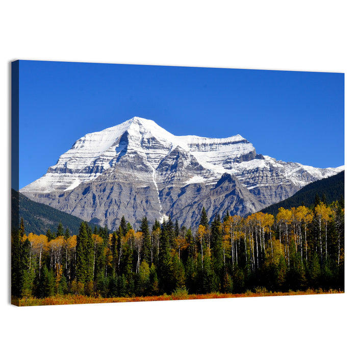 Mount Robson Autumn Landscape Wall Art as a canvas print